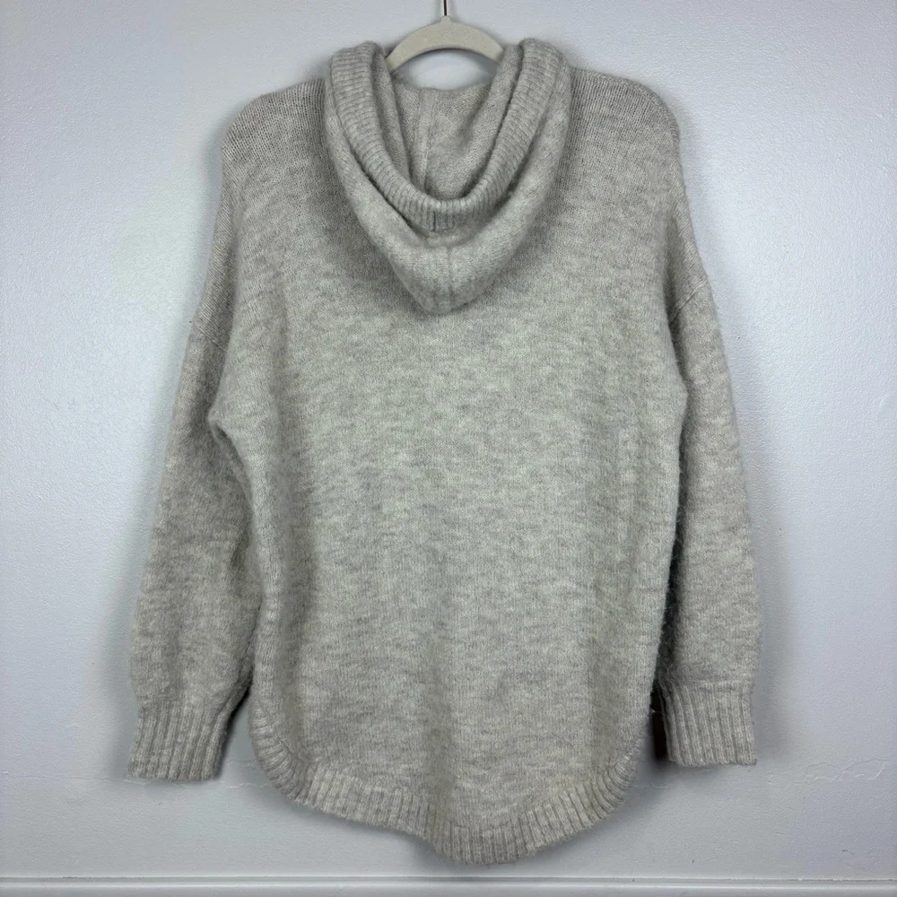 Madewell Wilmington‎ Hoodie Sweater Pullover Size S Oatmeal Beige Pockets Wool